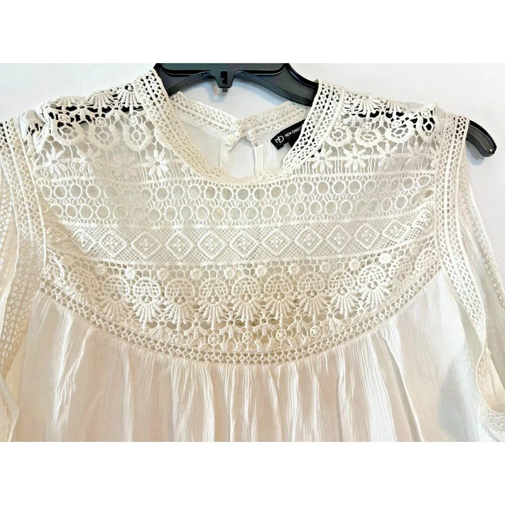 New Directions Women's Crocheted Ivory Dressy Tank Size XL - Picture 4 of 8